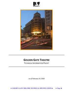 Golden Gate Theatre Technical Information Packet