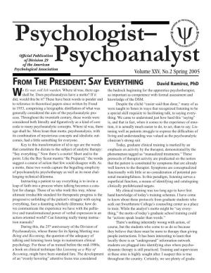 Psych-Psychoanalyst 4-05.Indd