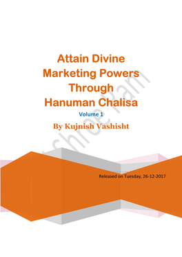 Attain Divine Marketing Powers Through Hanuman Chalisa Volume 1