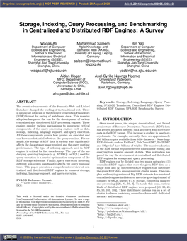 Storage, Indexing, Query Processing, and Benchmarking in Centralized and Distributed RDF Engines: a Survey