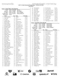 11:47 AM 7/28/2013 Page 1 2013 US Open Swimming Championships