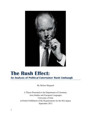 An Analysis of Political Entertainer Rush Limbaugh