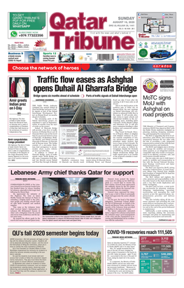 Traf C Ow Eases As Ashghal Opens Duhail Al Gharrafa Bridge