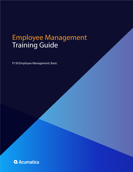 P130 Employee Management; Basic