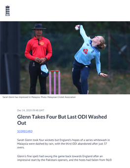 Glenn Takes Four but Last ODI Washed Out