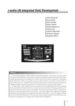 I-Audio (AI Integrated Unit) Development