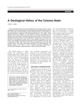 A Geological History of the Turkana Basin