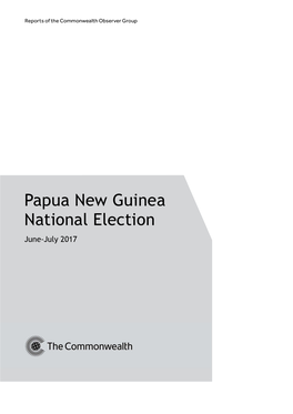 Papua New Guinea National Election June-July 2017