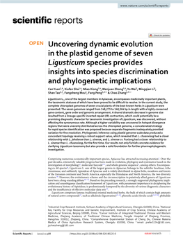 Uncovering Dynamic Evolution in the Plastid Genome of Seven Ligusticum