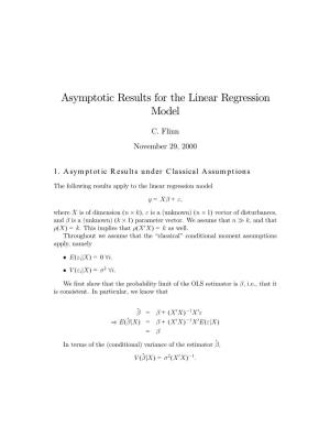 Asymptotic Results for the Linear Regression Model