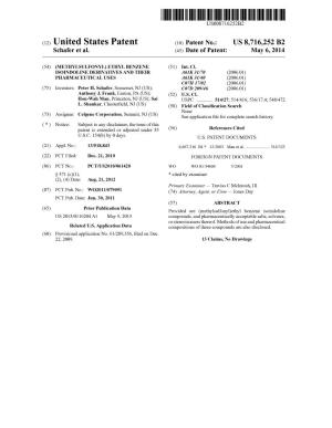 (12) United States Patent (10) Patent No.: US 8,716.252 B2 Schafer Et Al