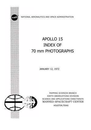 Apollo 15 Index of 70Mm Photographs