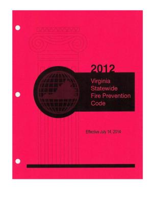 Virginia Statewide Fire Prevention Code 2012