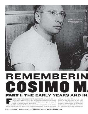 REMEMBERING COSIMO MATASSA PART I: the EARLY YEARS and INDEPENDENT LABELS AMED NEW ORLEANS RECORDING ENGINEER and Studio Head, Cosimo and I Appreciate It
