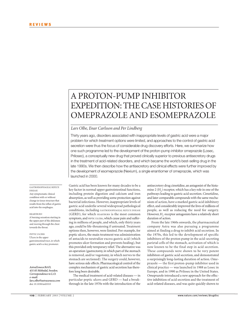 A Proton-Pump Inhibitor Expedition: the Case Histories of Omeprazole and Esomeprazole