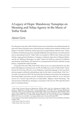 Mandawuy Yunupiŋu on Meaning and Yolŋu Agency in the Music of Yothu Yindi