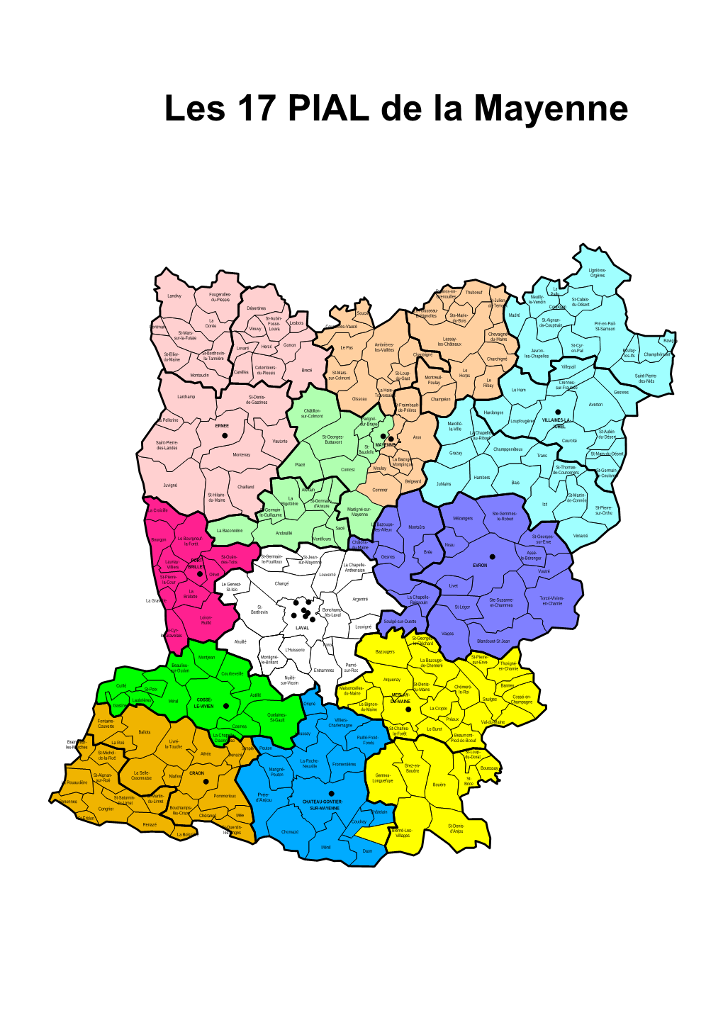 Carte Des 17 PIAL De La Mayenne