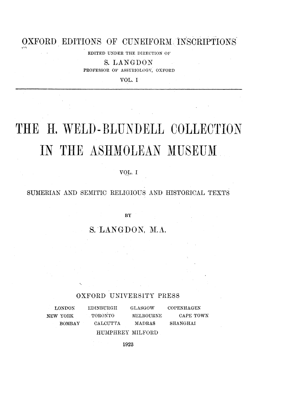 The H. Weld-Blundell Collection in the Ashmolean Museum