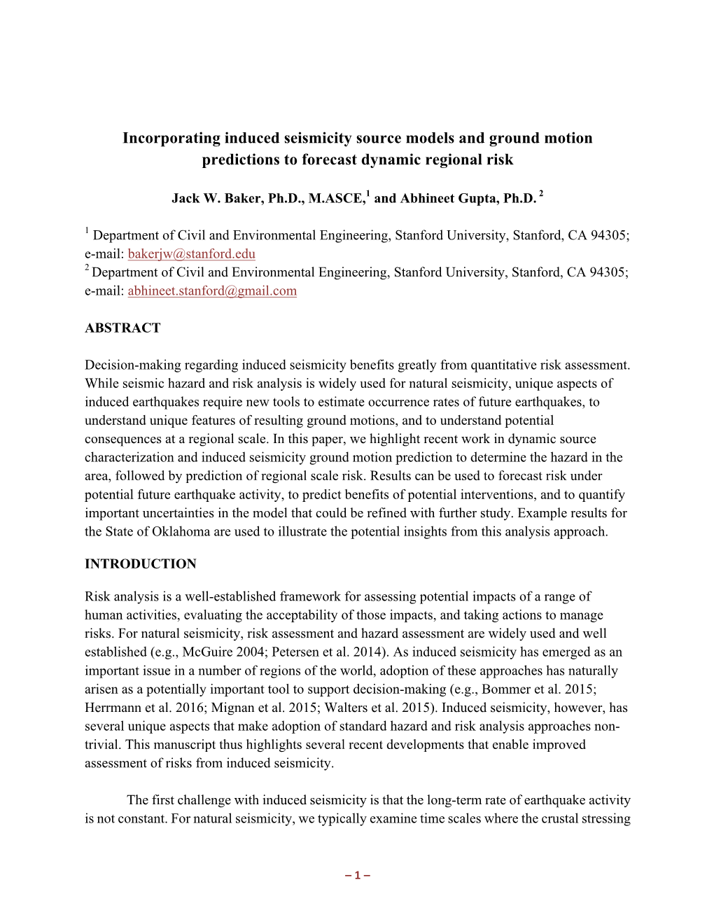 Incorporating Induced Seismicity Source Models and Ground Motion Predictions to Forecast Dynamic Regional Risk