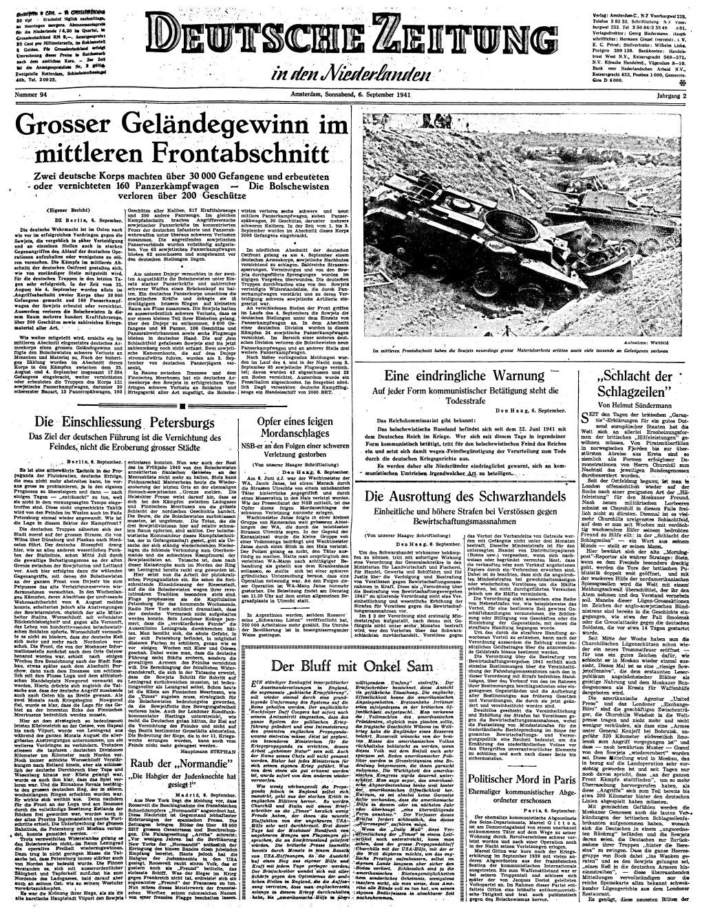 DEUTSCHE ZEITUNG in DEN NIEDERLANDEN Nr