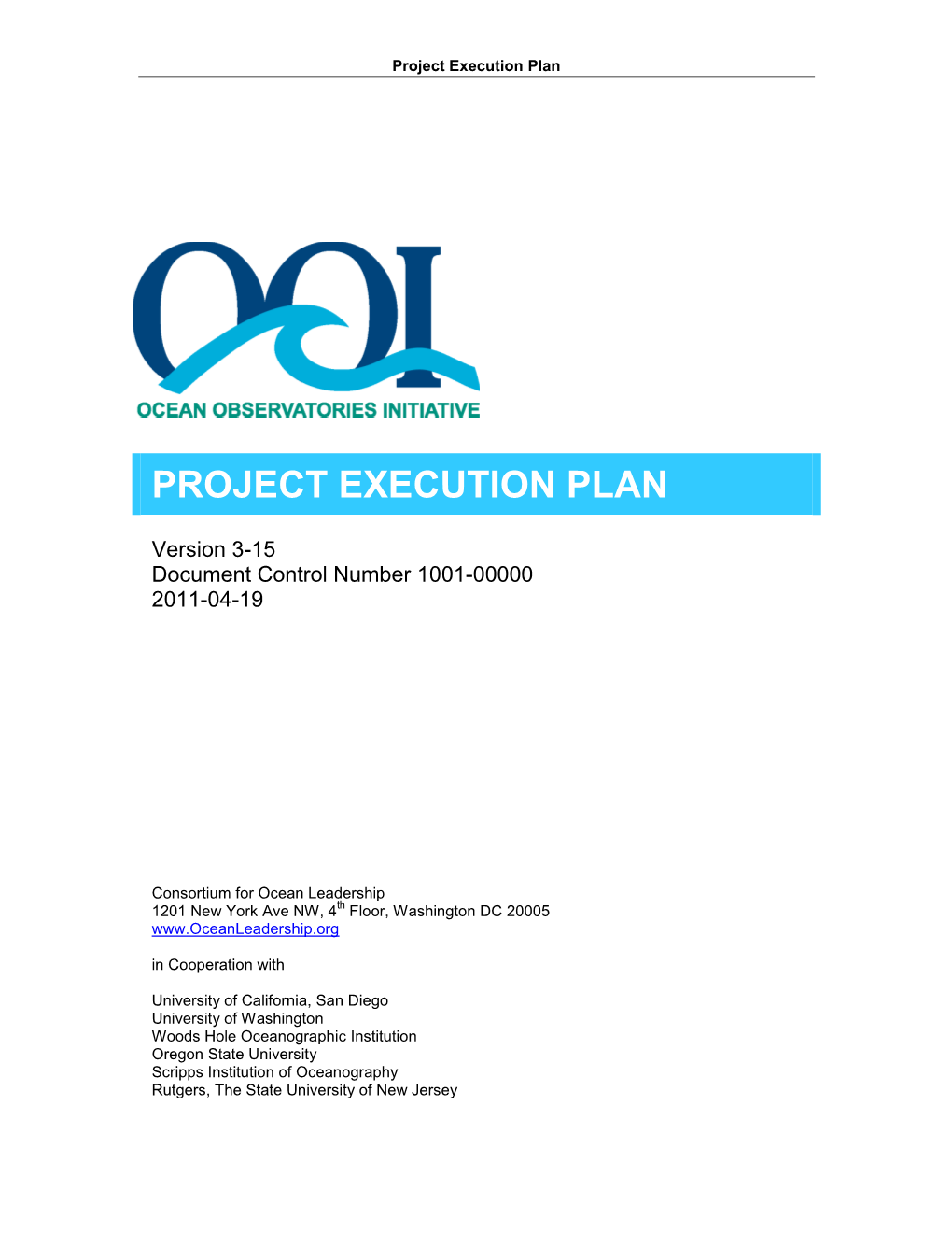 Project Execution Plan