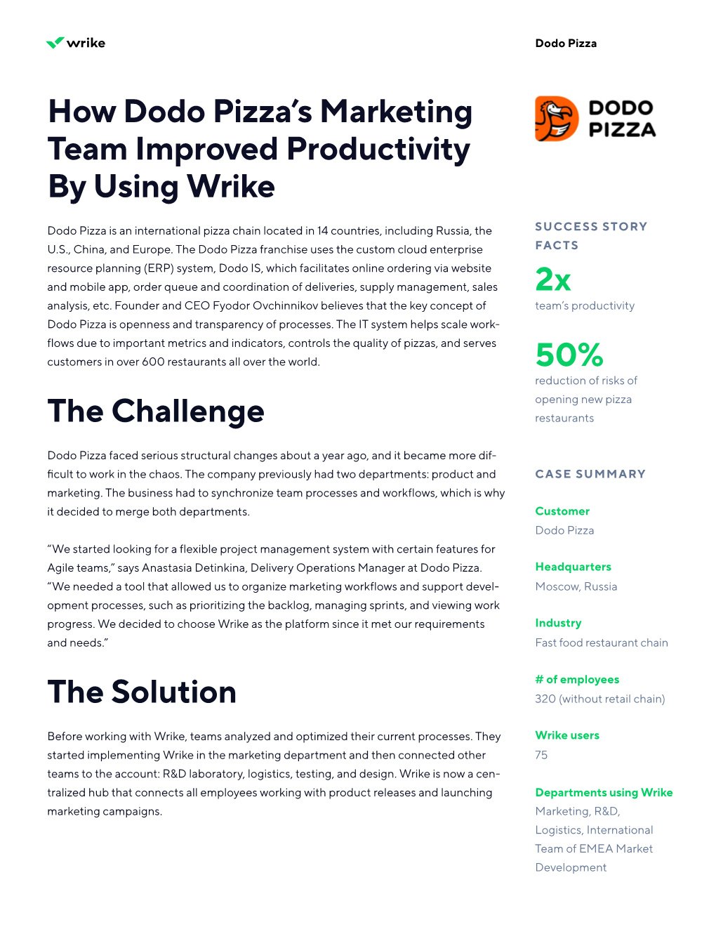 How Dodo Pizza's Marketing Team Improved Productivity by Using