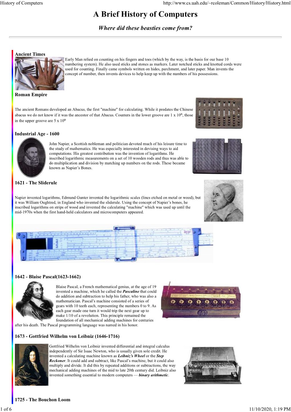 A Brief History of Computers