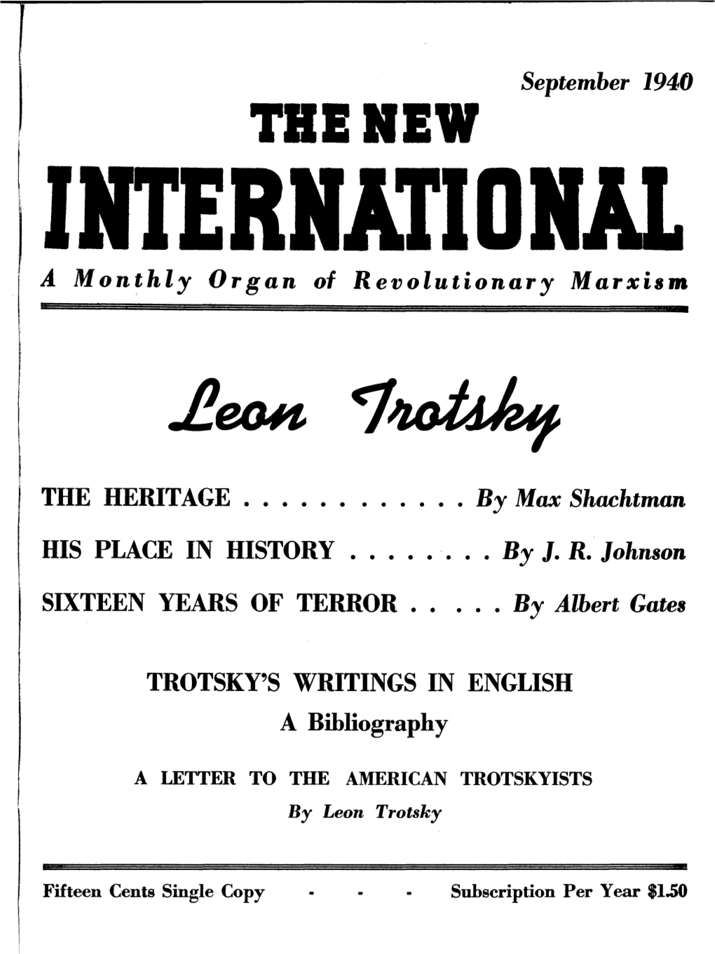 By Leon Trotsky