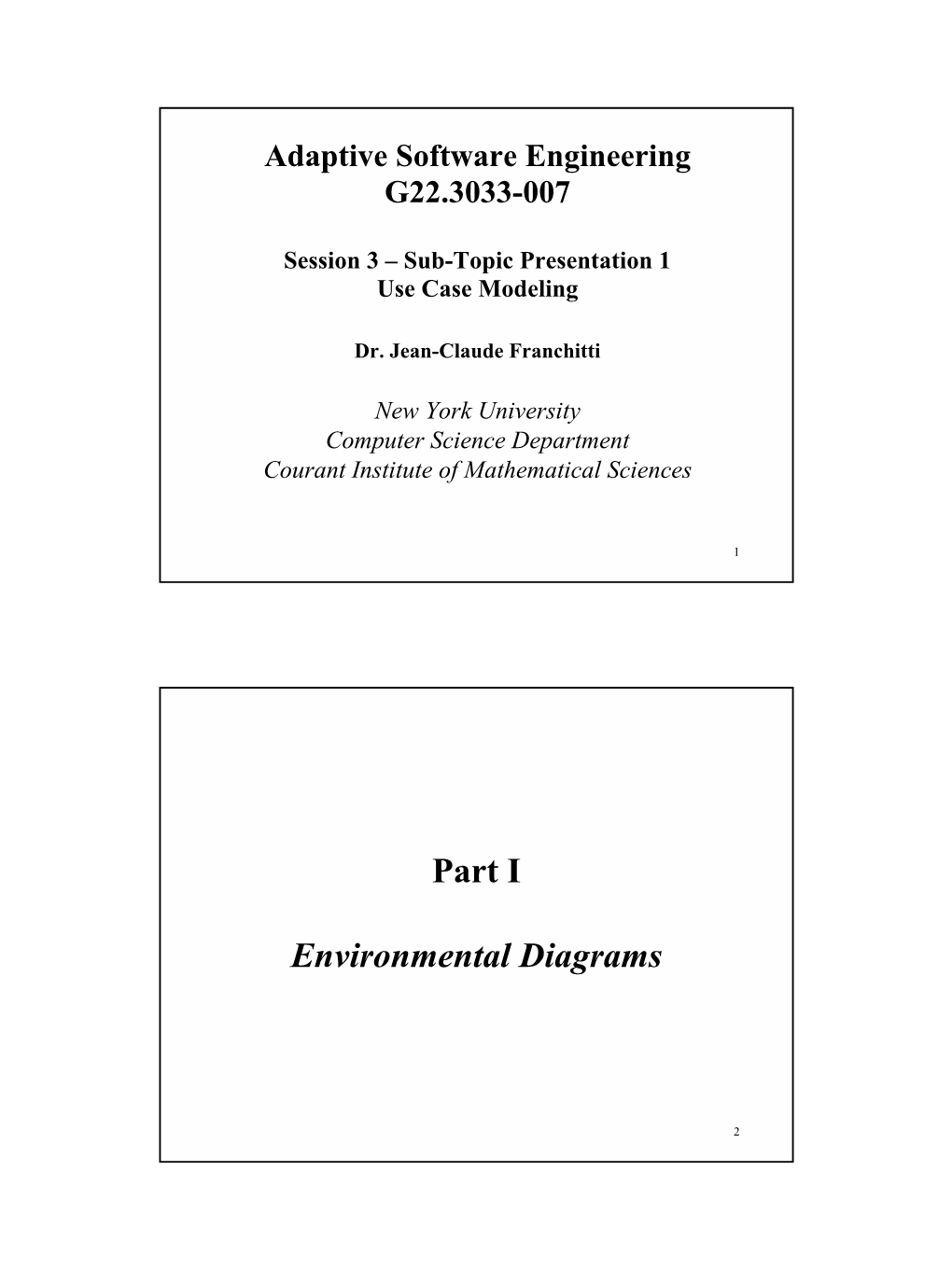 Part I Environmental Diagrams