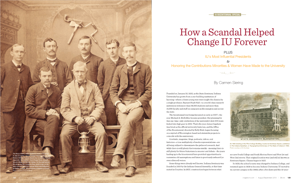 How a Scandal Helped Change IU Forever PLUS IU's Most Influential Presidents & Honoring the Contributions Minorities & Women Have Made to the University