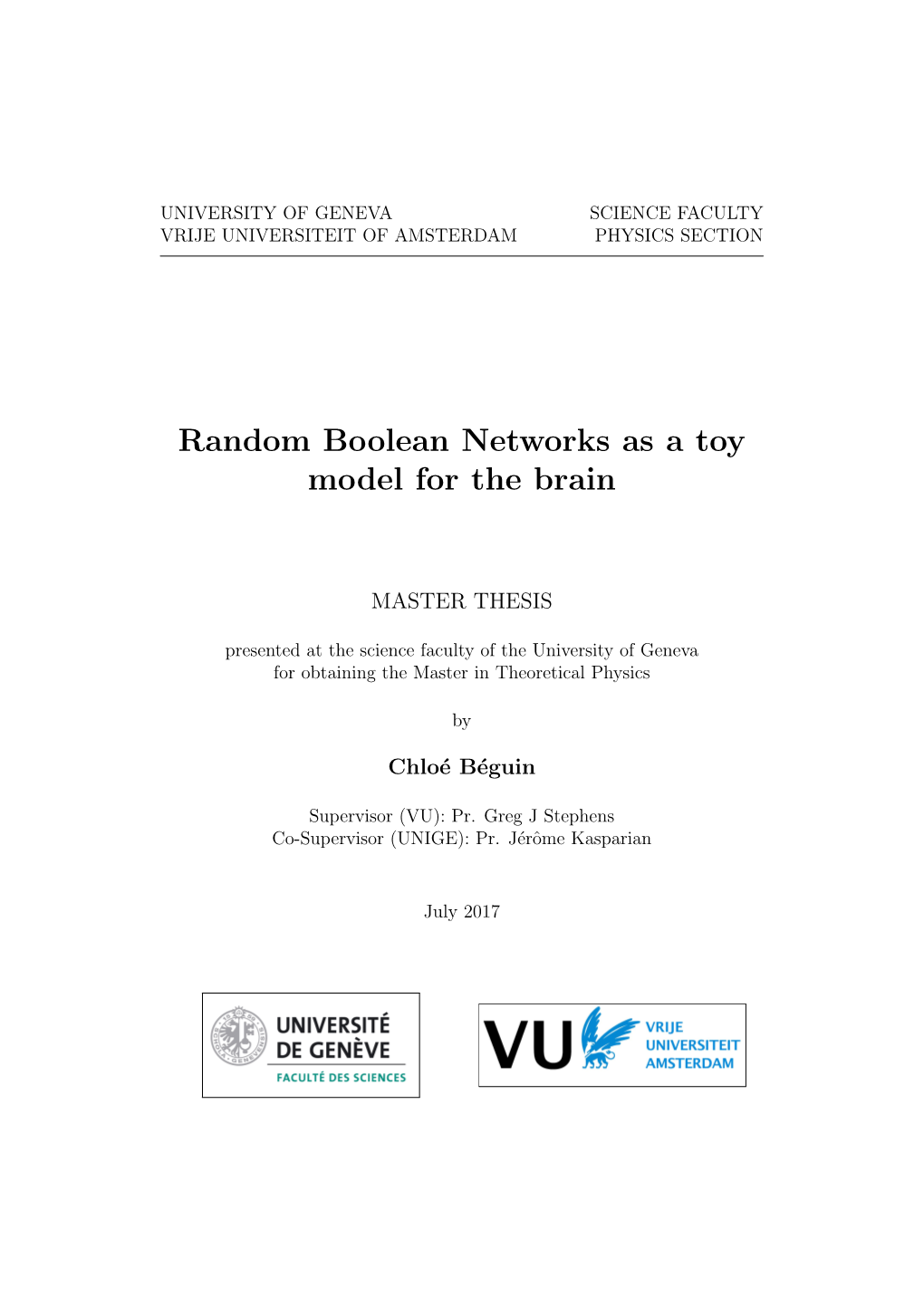 Random Boolean Networks As a Toy Model for the Brain