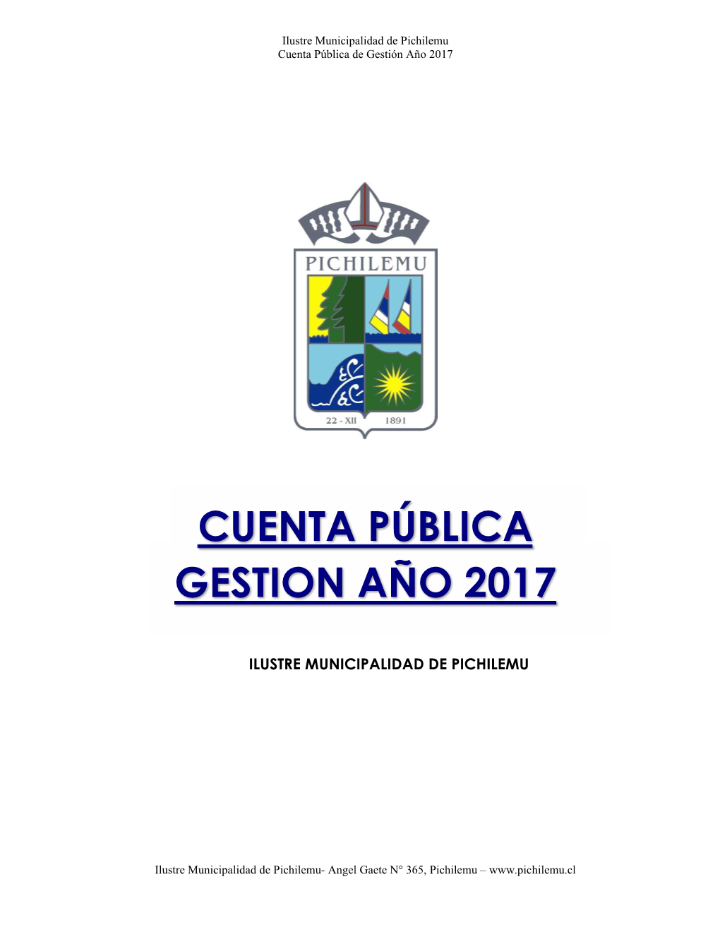 Cuenta Pública Gestion Año 2017