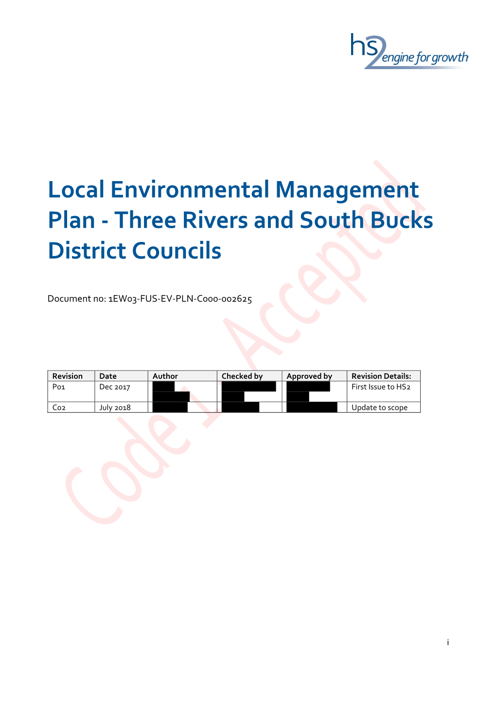 Three Rivers and South Bucks District Councils Local Environmental Management Plan