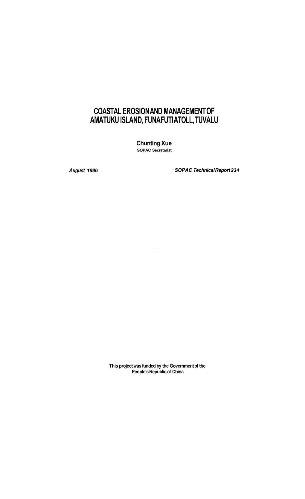 Coastal Erosion and Management of Amatuku Island, Funafuti Atoll, Tuvalu