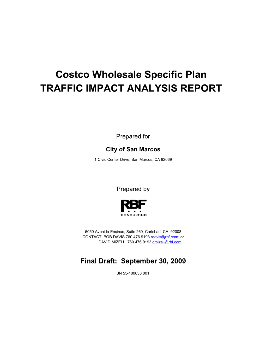 Costco Wholesale Specific Plan TRAFFIC IMPACT ANALYSIS