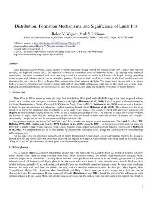 Distribution, Formation Mechanisms, and Significance of Lunar Pits
