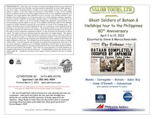 Ghost Soldiers of Bataan & Hellships Tour to the Philippines 80Th