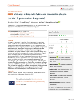 Dot-App: a Graphviz-Cytoscape Conversion Plug-In [Version 2; Peer Review: 4 Approved]