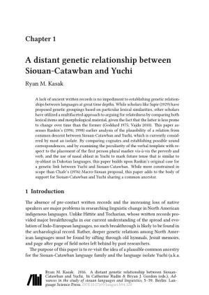 A Distant Genetic Relationship Between Siouan-Catawban and Yuchi Ryan M