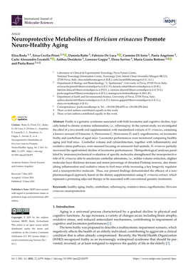 Neuroprotective Metabolites of Hericium Erinaceus Promote Neuro-Healthy Aging