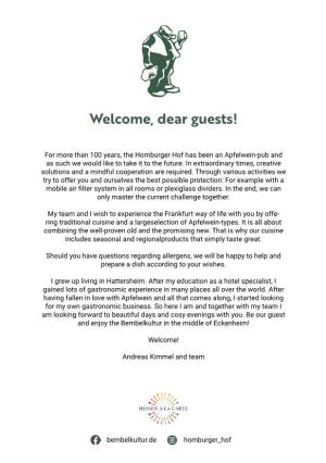 Welcome, Dear Guests!