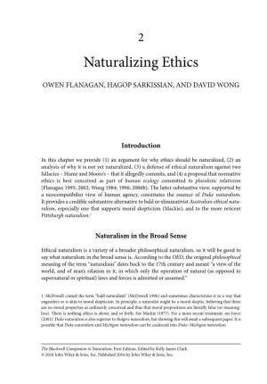 Naturalizing Ethics