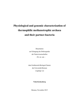 Physiological and Genomic Characterization of Thermophilic Methanotrophic Archaea and Their Partner-Bacteria