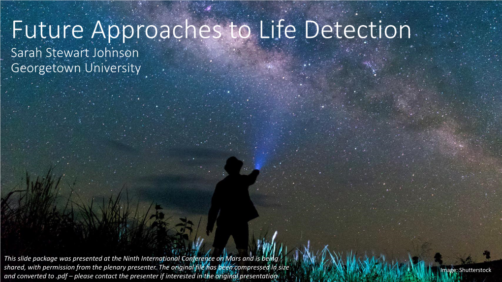 Future Approaches to Life Detection on Mars