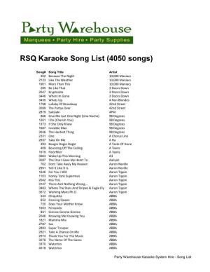 Karaoke 4050 Song List