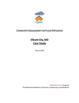 Community Engagement for Flood Mitigation, Ellicott City, MD, Case