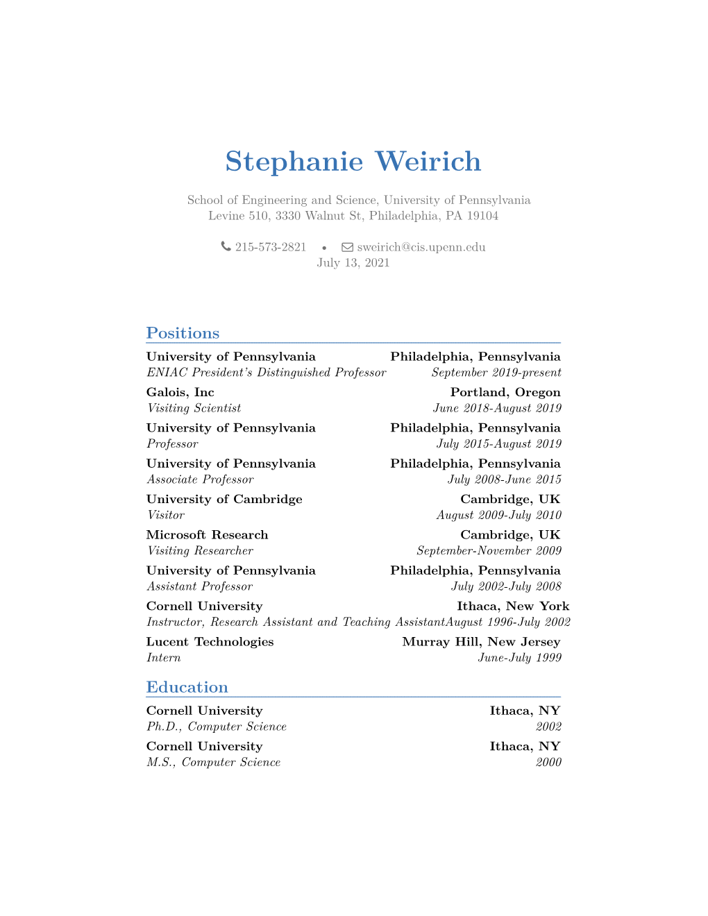 Stephanie Weirich –