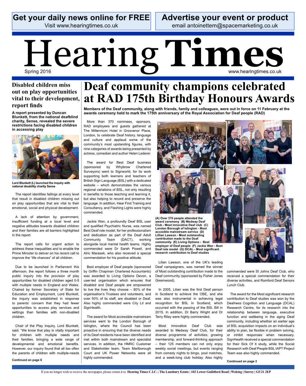 Deaf Community Champions Celebrated at RAD 175Th Birthday