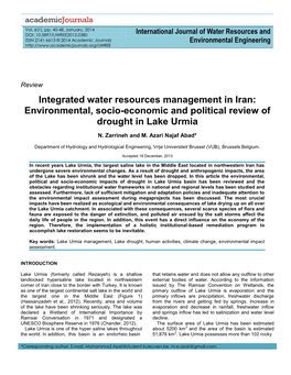 Environmental, Socio-Economic and Political Review of Drought in Lake Urmia