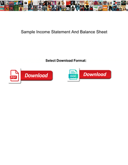 Sample Income Statement and Balance Sheet